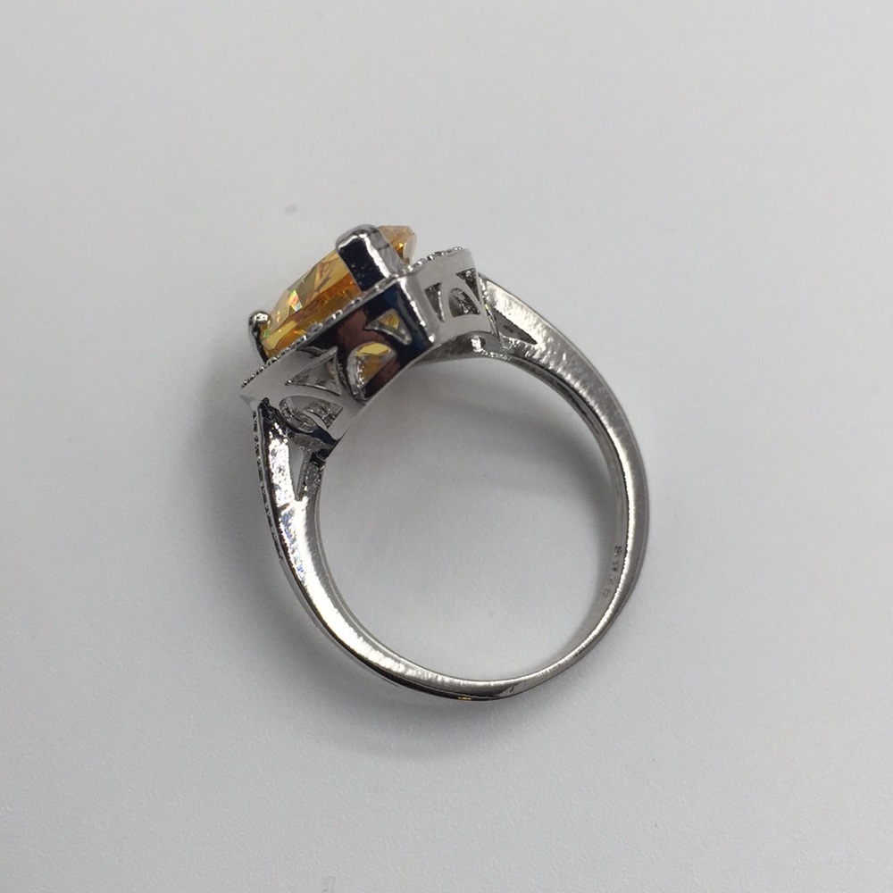 5 CARAT MULTI COLOR YELLOW TOPAZ 925 SILVER RING - Picture 5 of 6